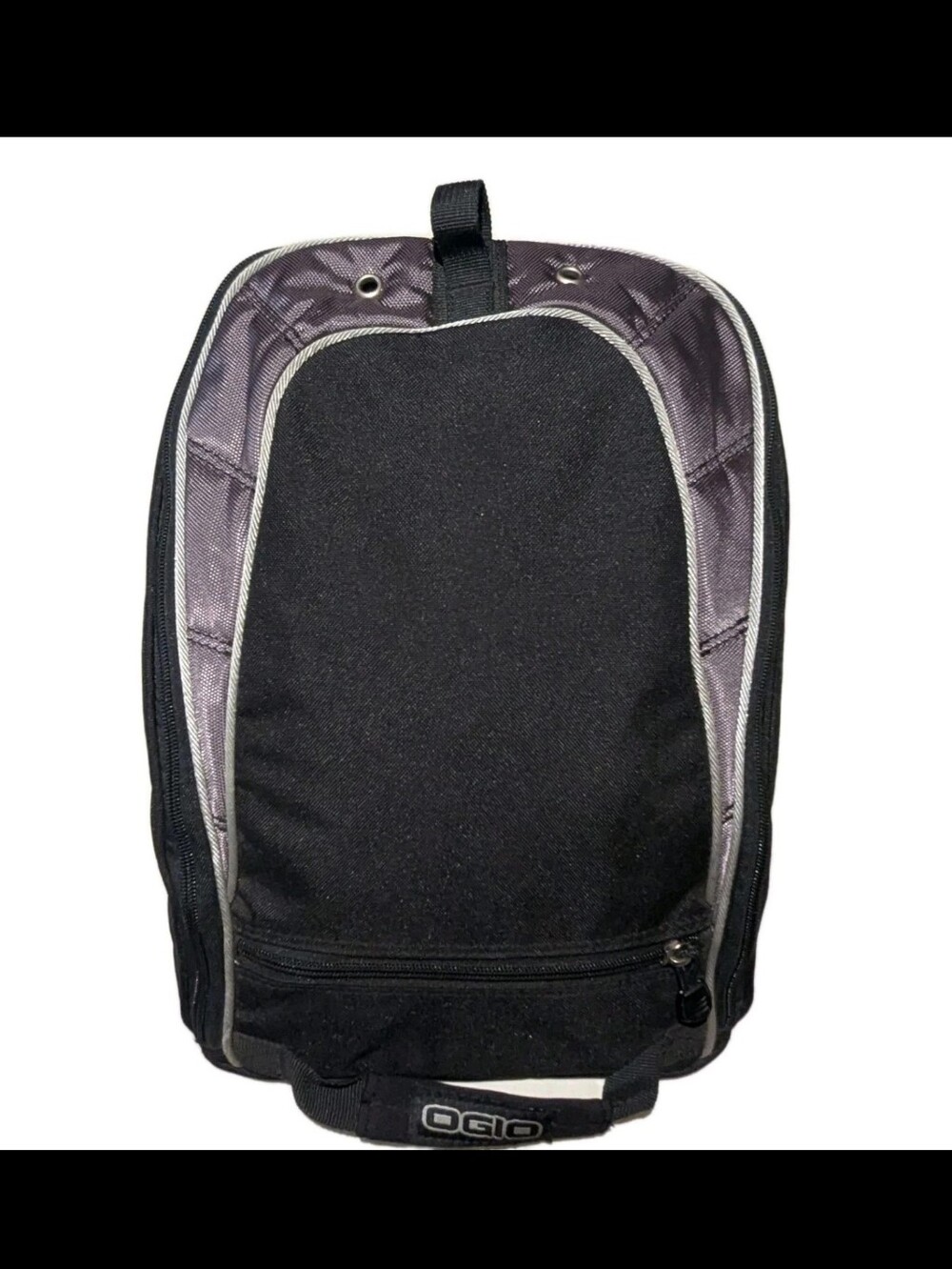 Ogio Golf Shoe Bag Travel Luggage Carry On Black Gray Soft Plaid Lining Padded